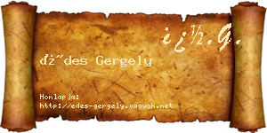 Édes Gergely névjegykártya